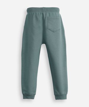 calça jogger infantil de moletom cós com cordão verde
