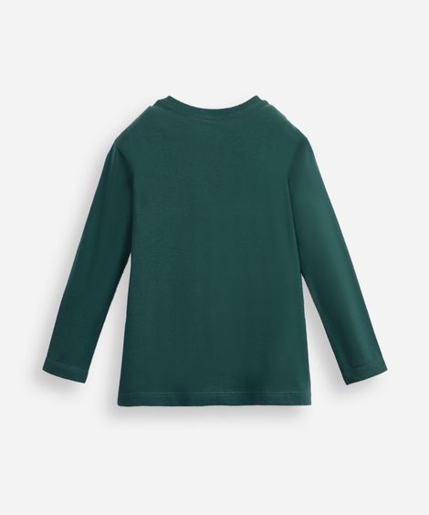 camiseta infantil de algodão california manga longa verde