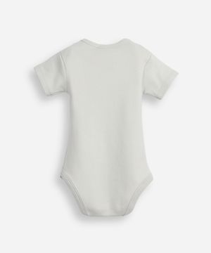 body infantil de algodão manga curta eu amo a mamãe cinza