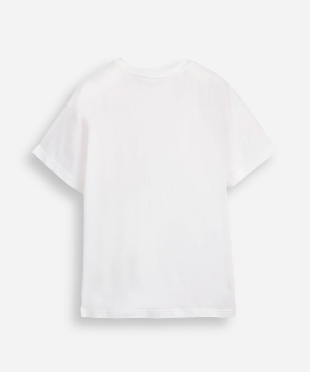 camiseta de algodão infantil manga curta hello kitty e amigos off white