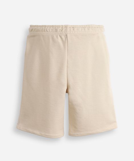 short de moletom juvenil com recorte bege