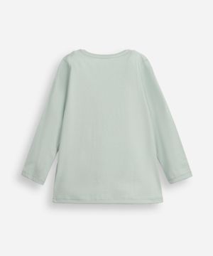 camiseta infantil de algodão manga longa t rex verde
