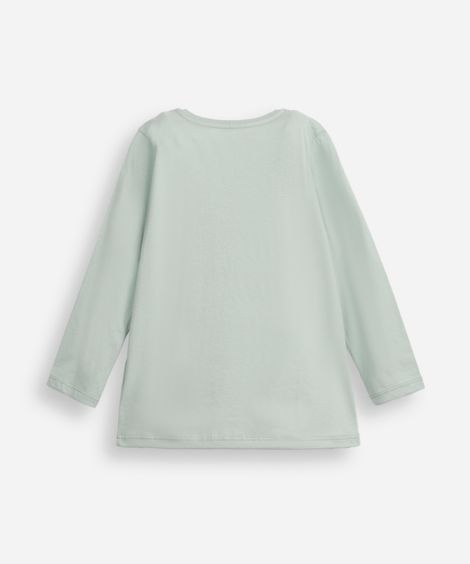 camiseta infantil de algodão manga longa t rex verde