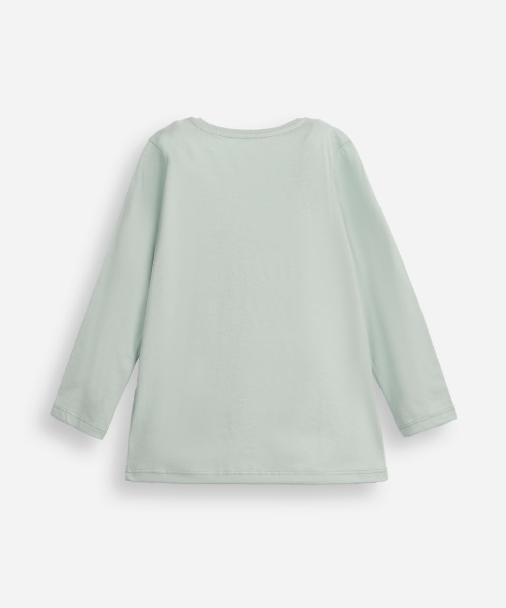 camiseta infantil de algodão manga longa t rex verde