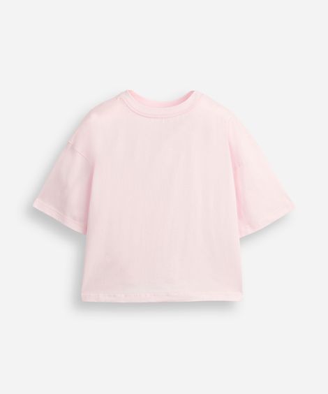 cropped de algodão juvenil you and me together stitch rosa