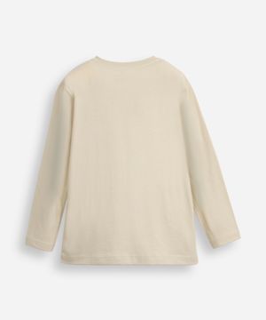 blusa de algodão infantil manga longa california bege