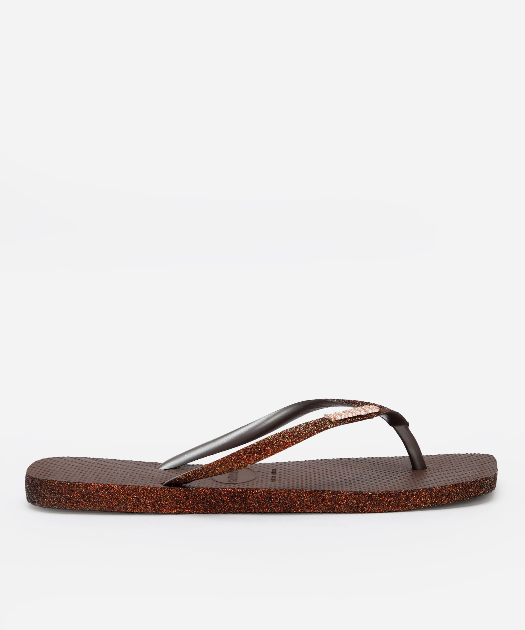 chinelo havaianas slim texturizado marrom