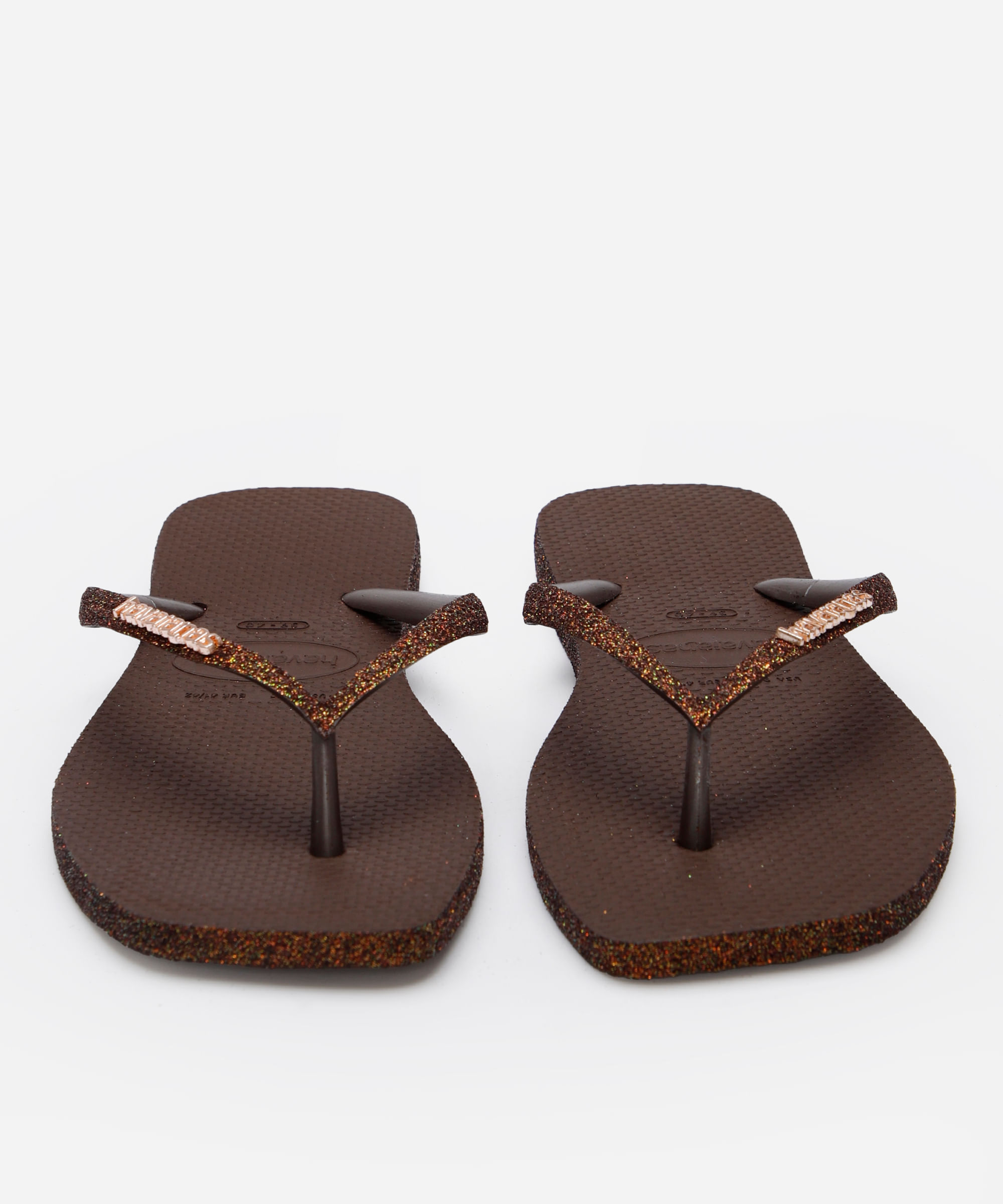 chinelo havaianas slim texturizado marrom