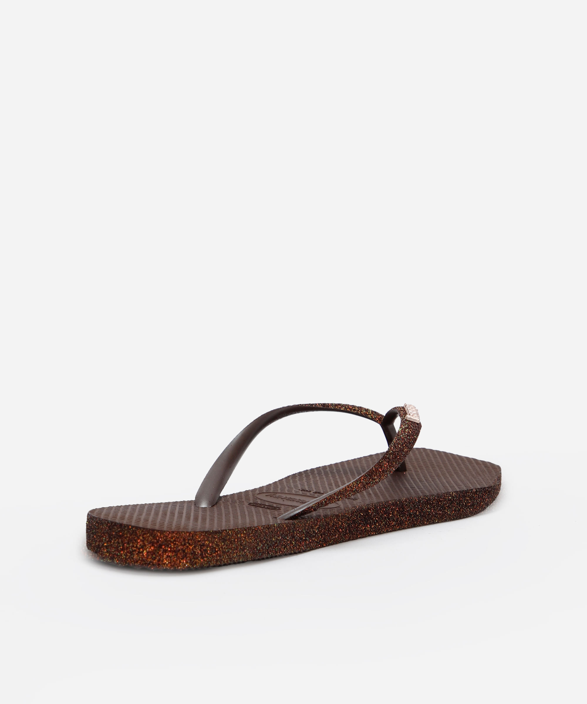 chinelo havaianas slim texturizado marrom