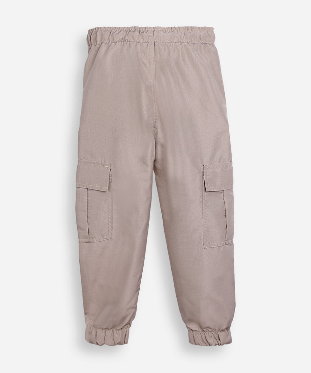 calça jogger infantil texturizada bege