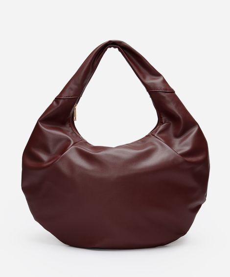 bolsa feminina shoulder com pregas mindset vinho escuro