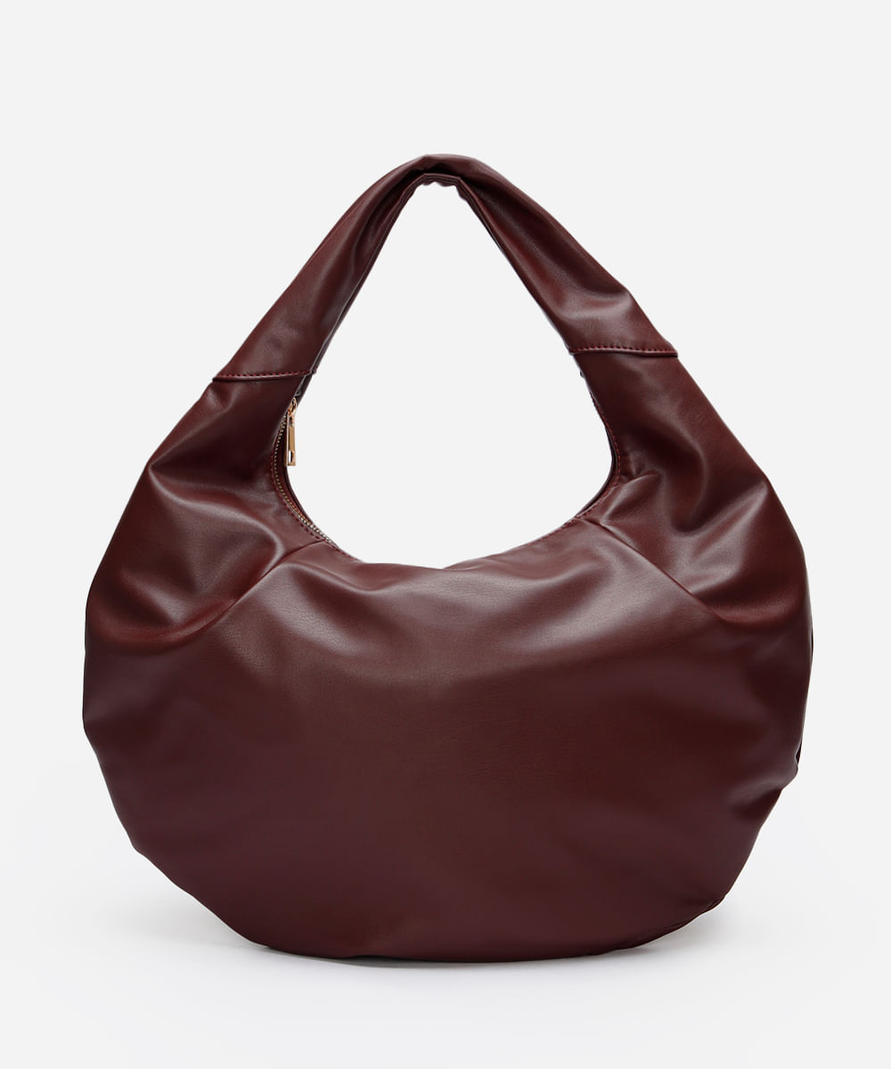 bolsa feminina shoulder com pregas mindset vinho escuro