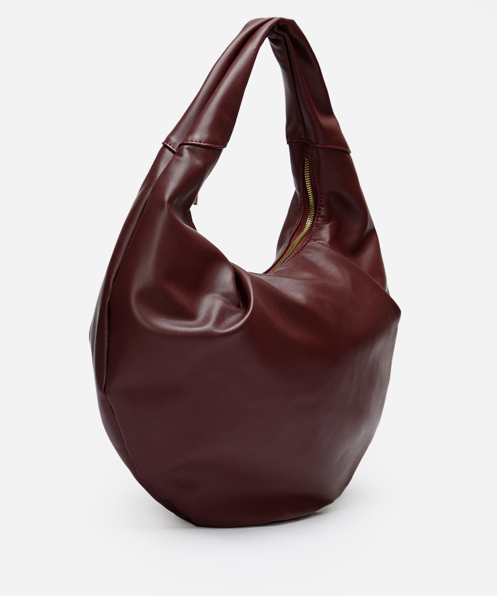 bolsa feminina shoulder com pregas mindset vinho escuro