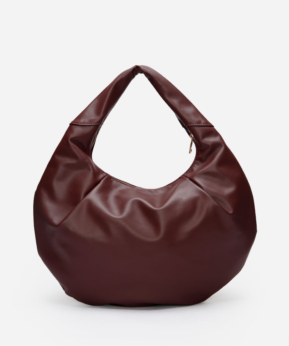 bolsa feminina shoulder com pregas mindset vinho escuro