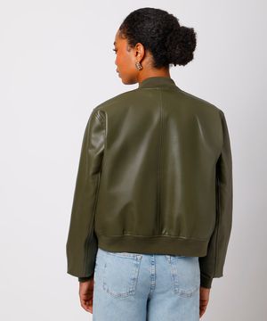 jaqueta bomber de poliuretano mindset verde