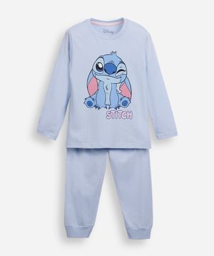 pijama infantil de algodão stitch azul