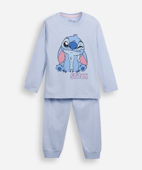 pijama infantil de algodão stitch azul