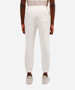 calça básica jogger masculina de moletom felpado off white