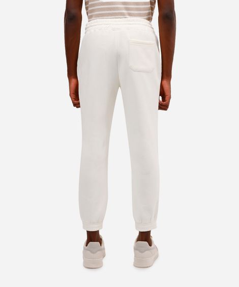 calça básica jogger masculina de moletom felpado off white