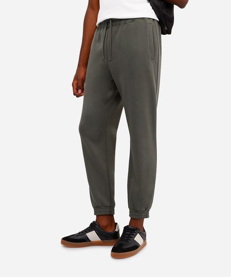 calça básica jogger masculina de moletom felpado verde