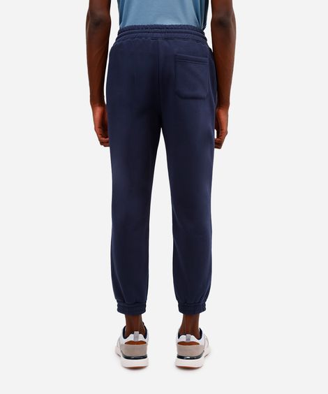 calça básica jogger masculina de moletom felpado azul