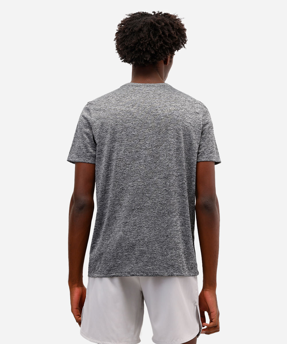 camiseta esportiva masculina manga curta cinza