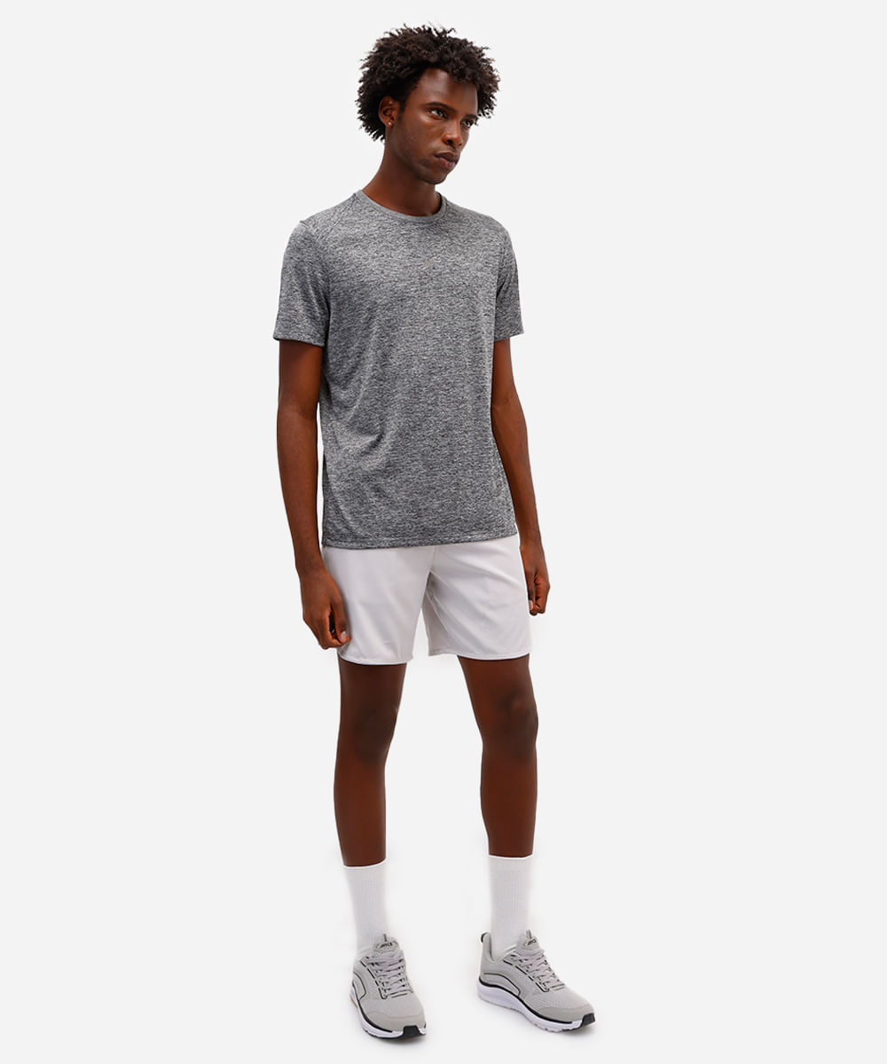 camiseta esportiva masculina manga curta cinza