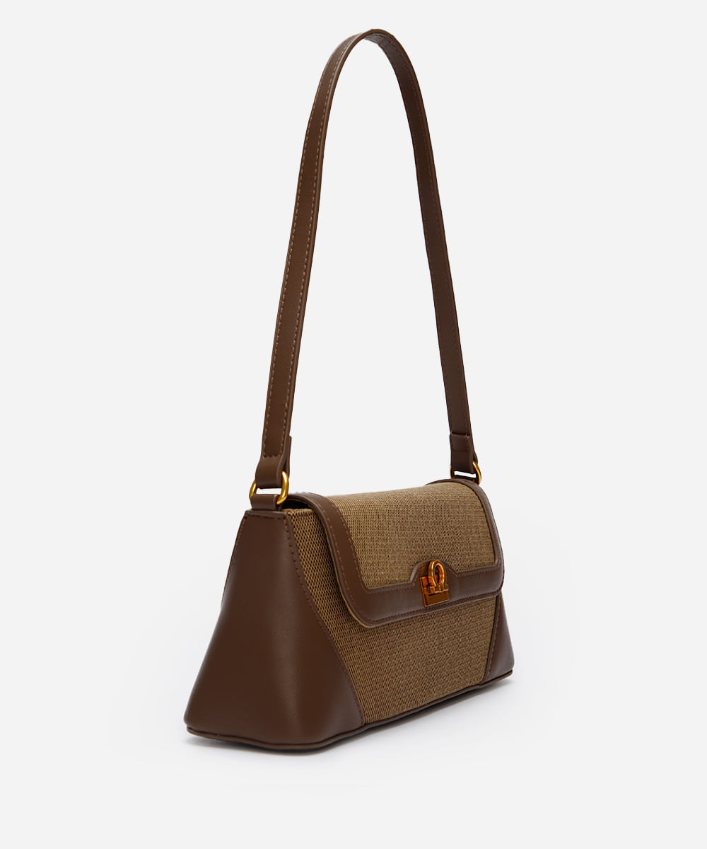 bolsa shoulder texturizada mindset marrom