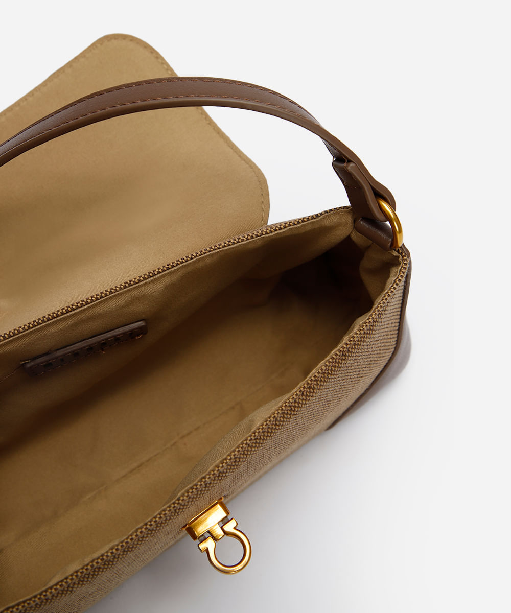 bolsa shoulder texturizada mindset marrom