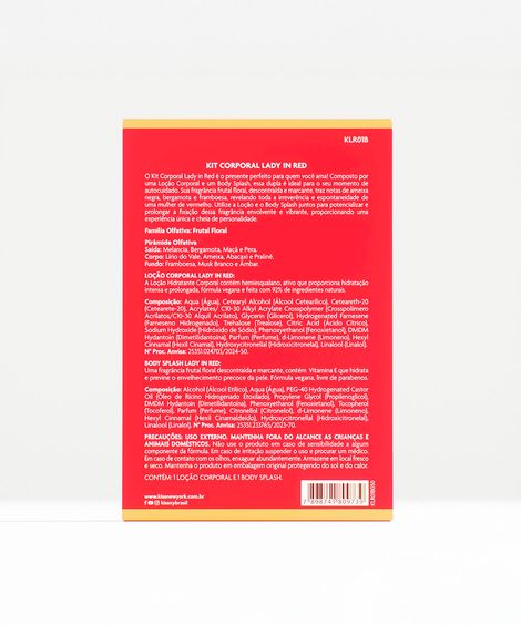 kit kiss new york lady in red loção corporal e body splash 180ml