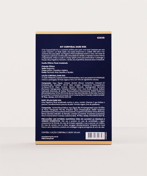 kit kiss new york dark kiss loção corporal body splash 180ml