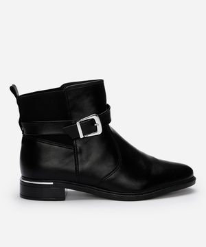 bota chelsea feminina com fivela vizzano preta