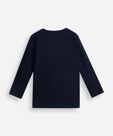 camiseta infantil de algodão manga longa bluey azul