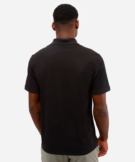 polo comfort masculina manga curta coolmax preta