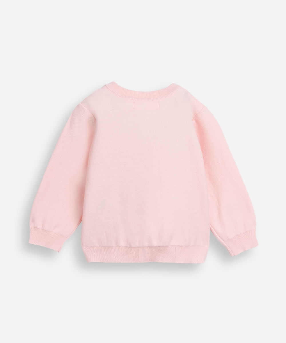 cardigan de tricot infantil rosa