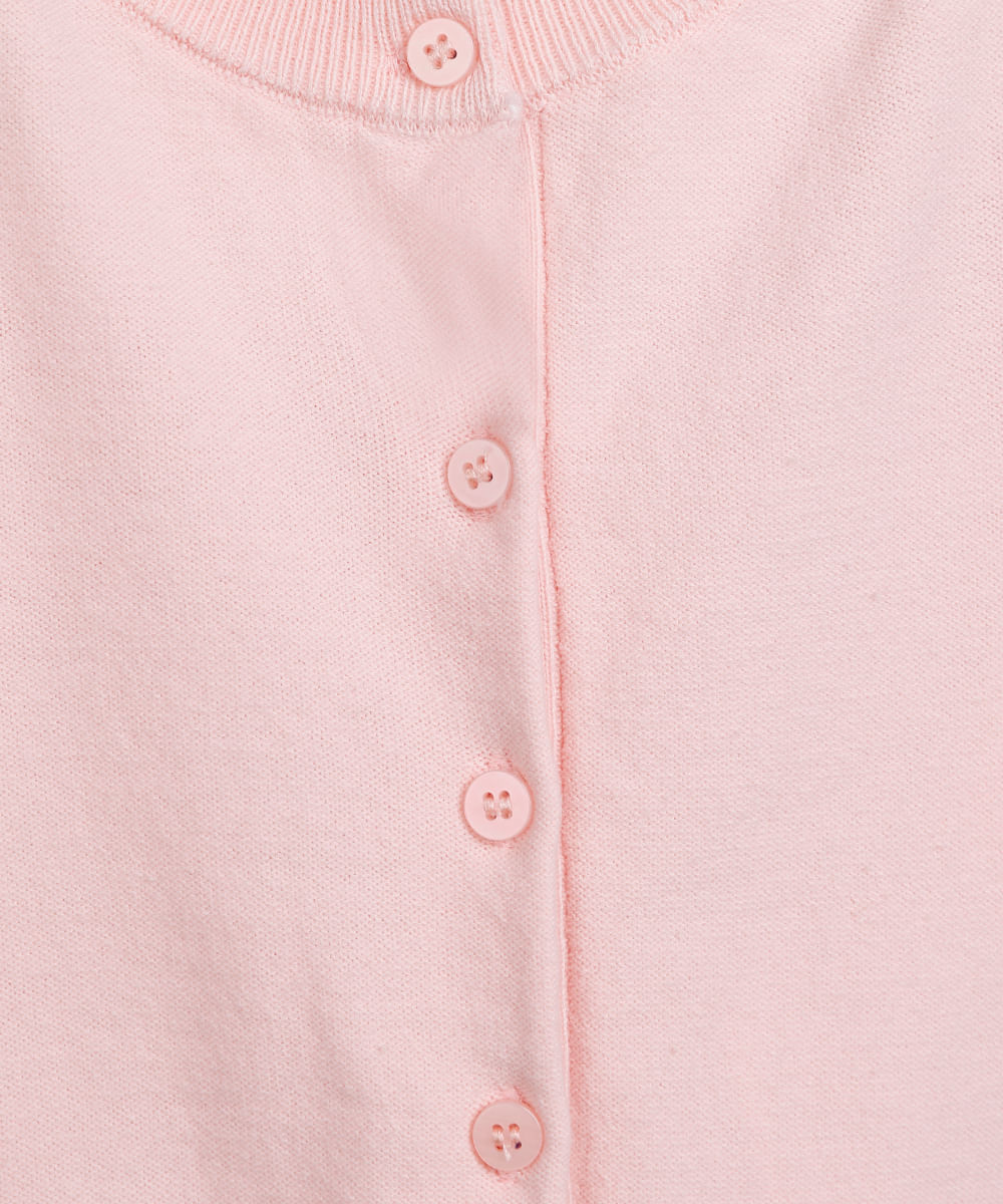 cardigan de tricot infantil rosa
