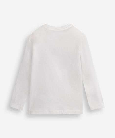 camiseta infantil de algodão manga longa hot wheels off white