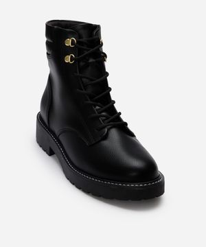 bota coturno feminina cano curto tratorada vizzano preta
