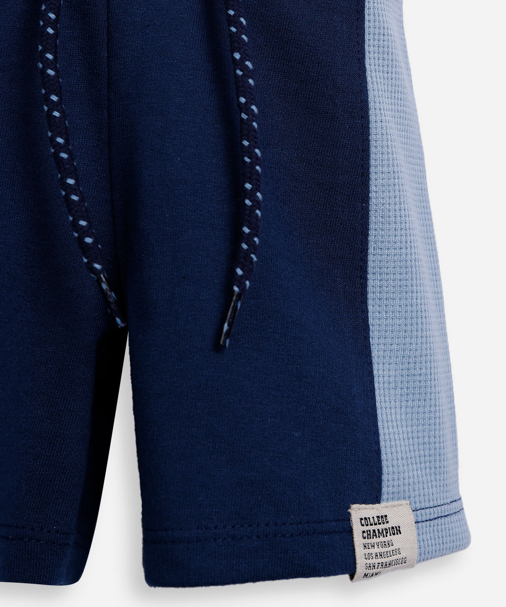 conjunto curto infantil com recorte azul
