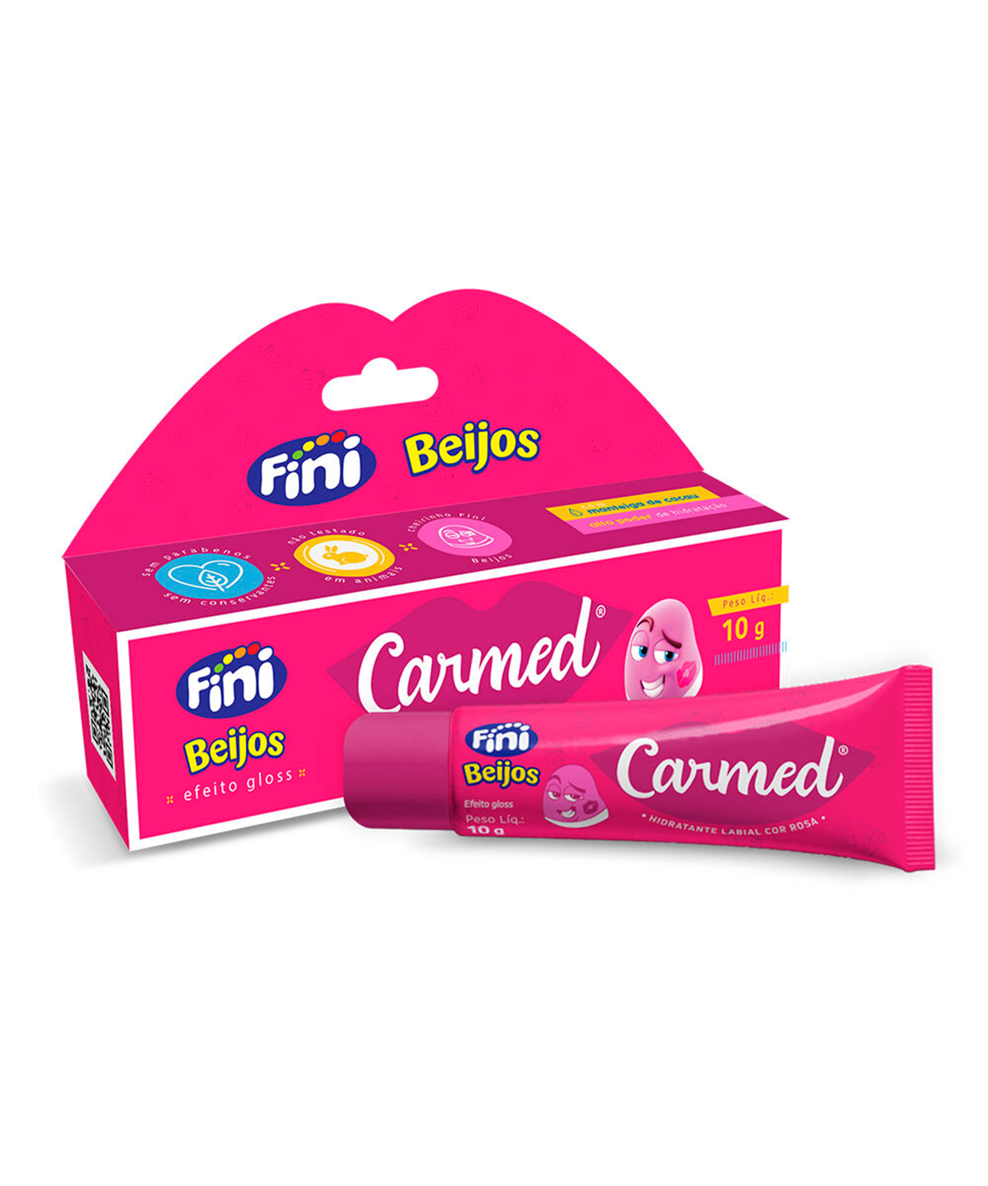 hidratante labial carmed fini beijos com cor 10g rosa