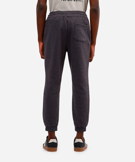 calça básica jogger masculina de moletom felpado cinza