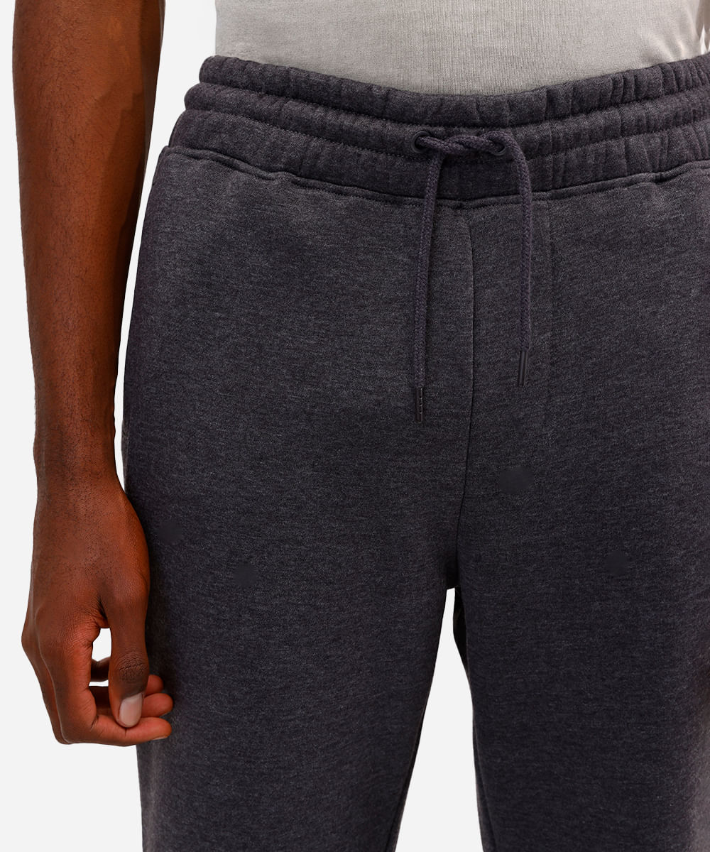 calça básica jogger masculina de moletom felpado cinza