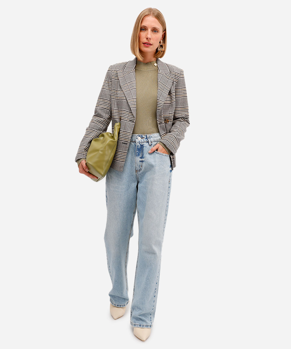 suéter feminino de tricot canelado verde