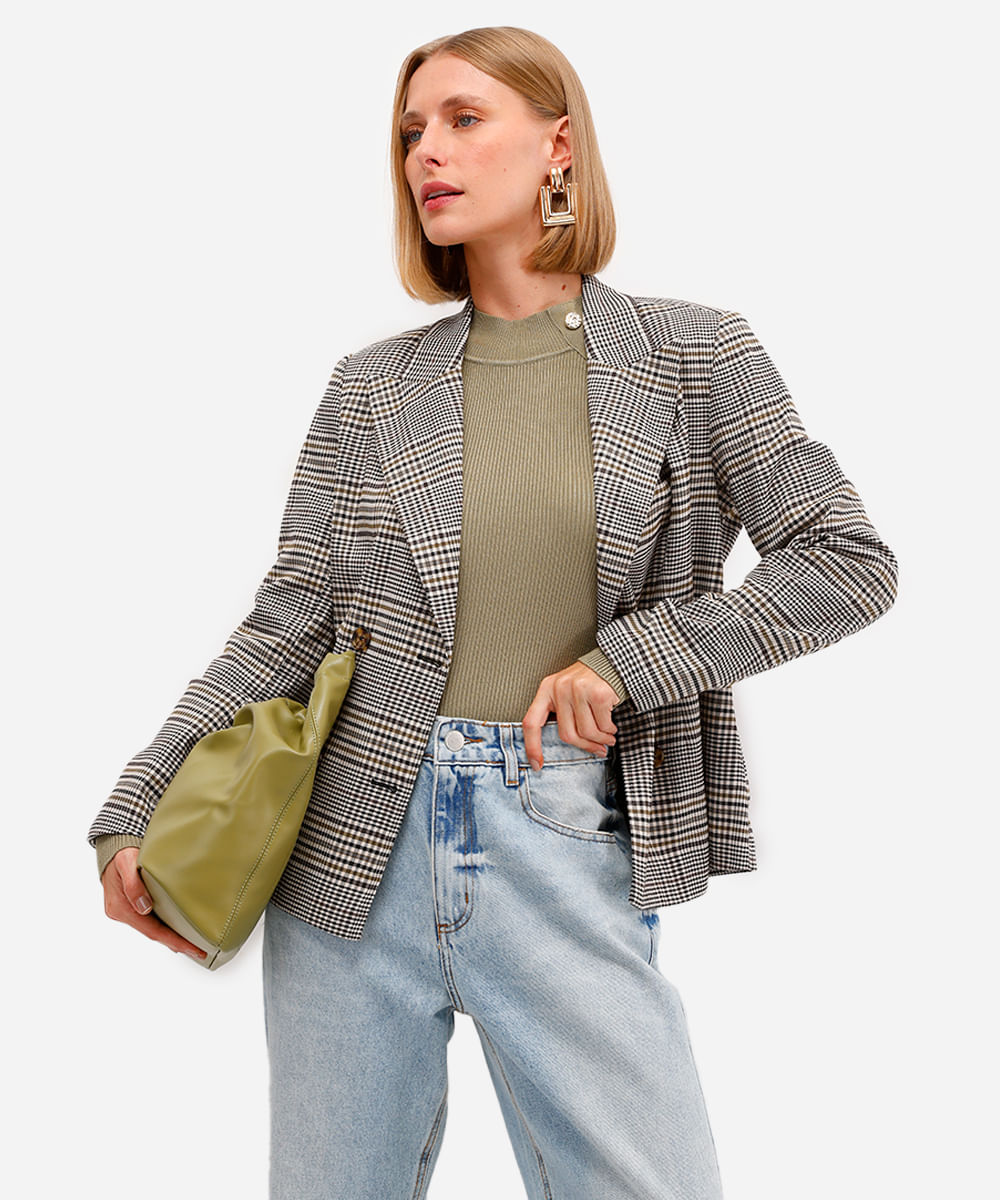 suéter feminino de tricot canelado verde