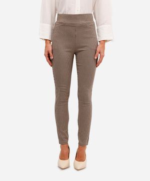 calça legging feminina pied de poule bege