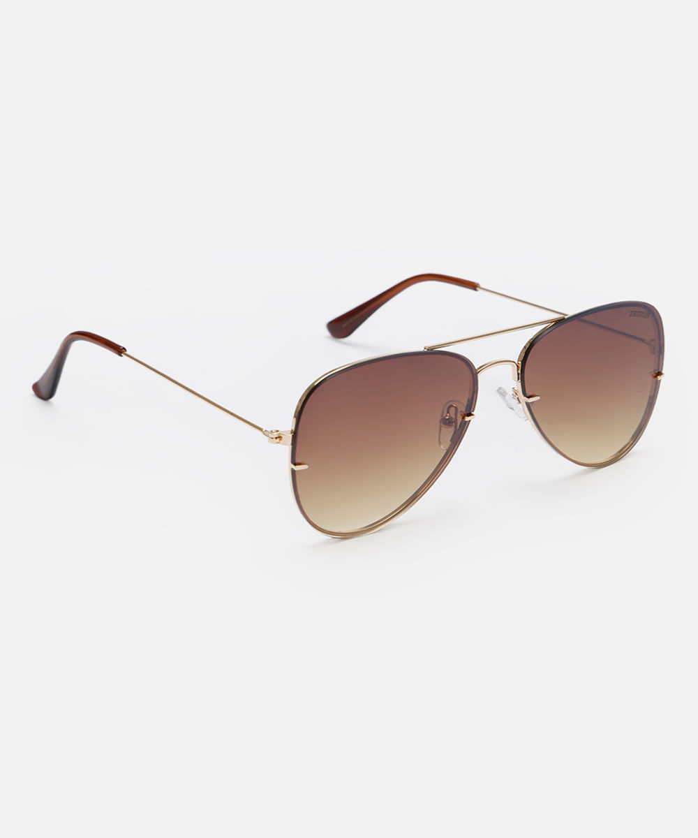 óculos de sol aviador triton unissex dourado
