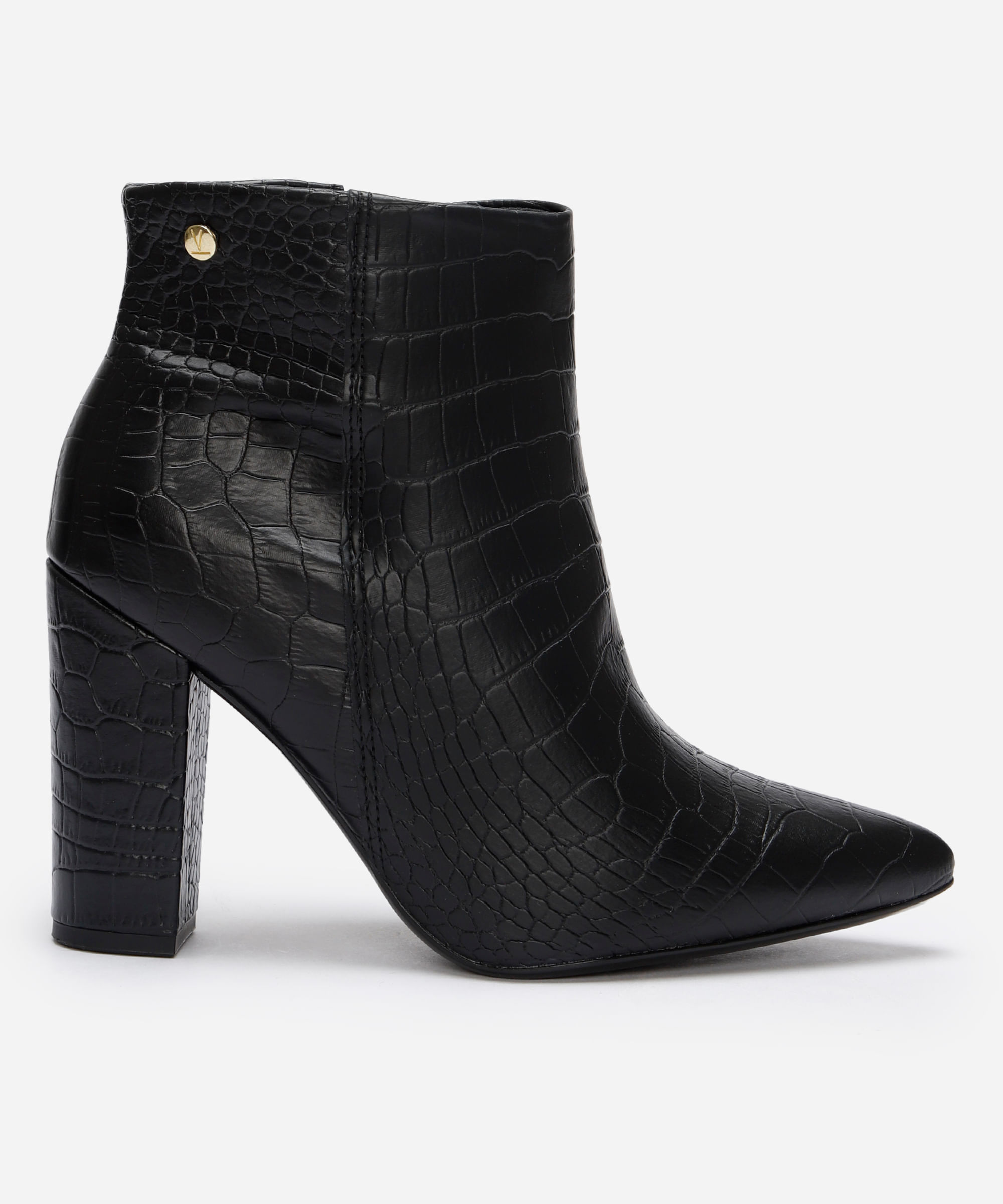 bota cano curto feminina croco vizzano preta