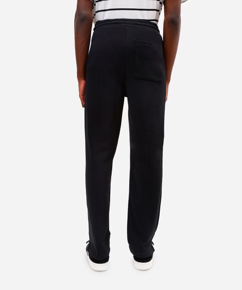 calça jogger masculina de moletom sem felpa preta