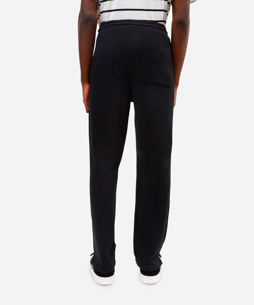 calça jogger masculina de moletom sem felpa preta