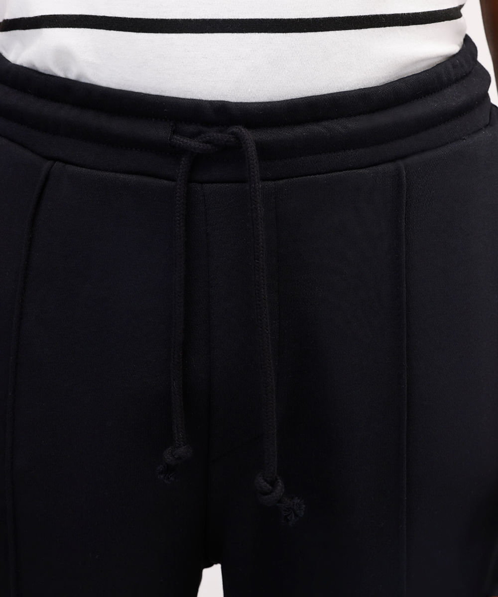 calça jogger masculina de moletom sem felpa preta